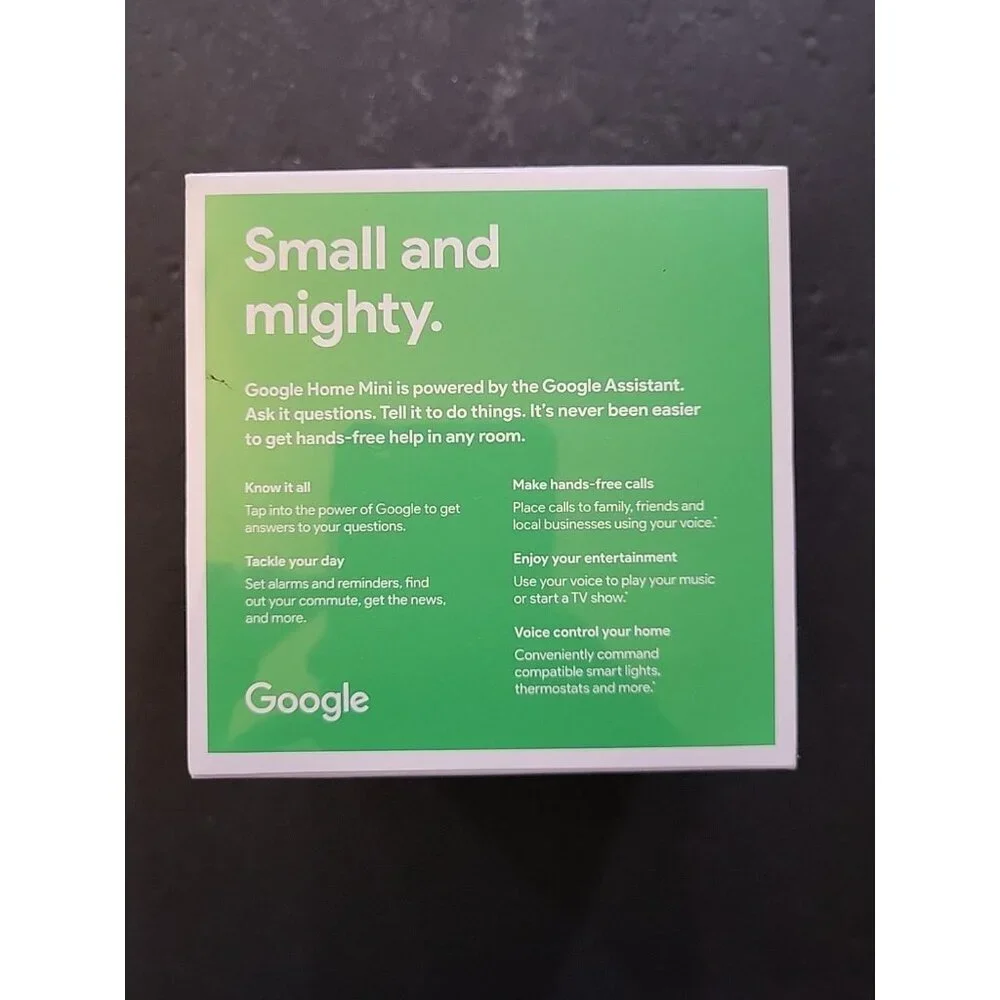 Google Home Mini Smart Assistant Charcoal (GA00216-US) NEW FACTORY SEALED